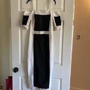 Black and white bandage dress